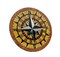 Mosaic Tile and Glass Compass Rose Wall Hanging 16 Inch Diameter